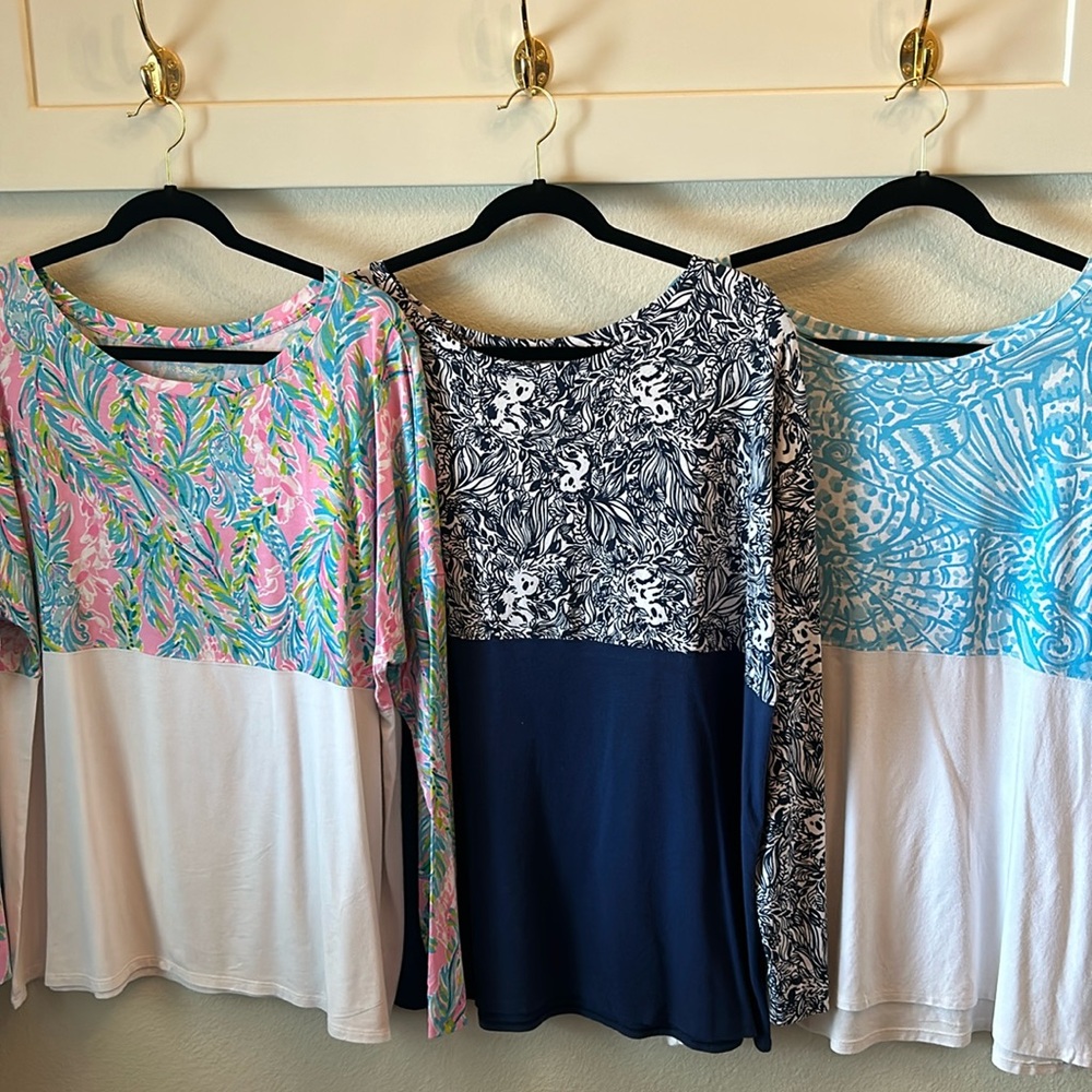 Lilly Pulitzer PRICED AS SET OF THREE Finn Long Sleeve Printed Shirts Size XXL